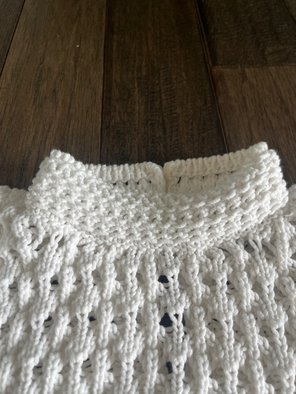 Like New Mango Classic White Cable-Knit Mock Neck Sweater - Picture 4 of 6